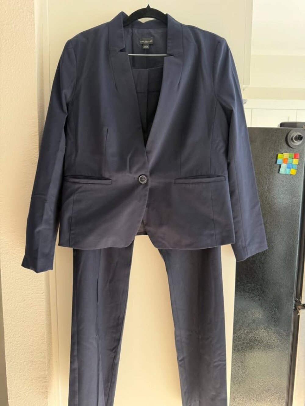 Ann Taylor Factory Navy Pant Suit - Blazer (6) + Slim Ankle Pants (4) - Women’s